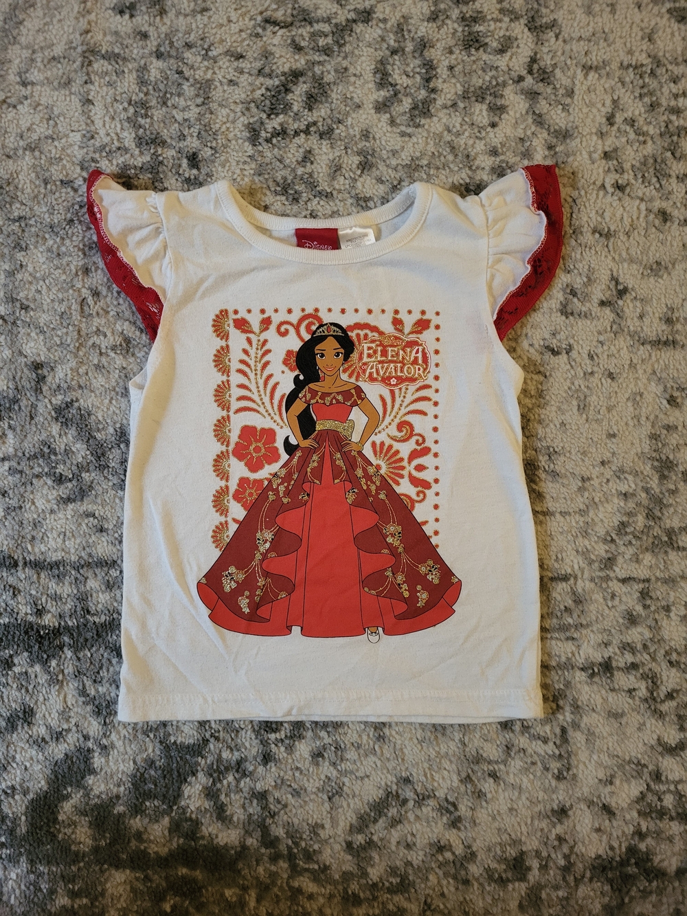 Disney Elena of Avalor White & Red Girls Graphic Tee